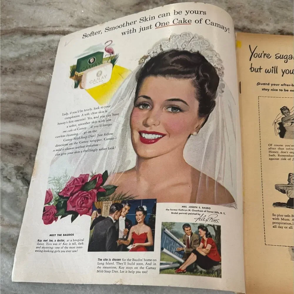 Vtg Screen Romances Magazine Aug. 1947 Joan Crawford Ads Movies +